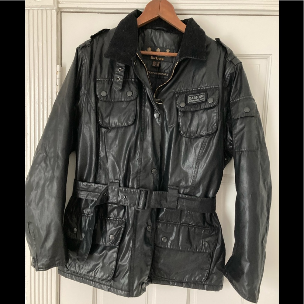 Barbour International Waxed and Belted Jacket